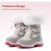 image:imageDREAM PAIRS Girls Toddler Snow Boots Slip Resistant Faux Fur Lined Mid Calf Little Kids Winter ShoesGrayWhite