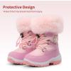 image:imageDREAM PAIRS Girls Toddler Snow Boots Slip Resistant Faux Fur Lined Mid Calf Little Kids Winter ShoesPink