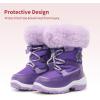 image:imageDREAM PAIRS Girls Toddler Snow Boots Slip Resistant Faux Fur Lined Mid Calf Little Kids Winter ShoesPurple