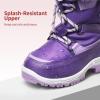 image:imageDREAM PAIRS Girls Toddler Snow Boots Slip Resistant Faux Fur Lined Mid Calf Little Kids Winter ShoesPurple