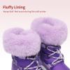 image:imageDREAM PAIRS Girls Toddler Snow Boots Slip Resistant Faux Fur Lined Mid Calf Little Kids Winter ShoesPurple