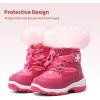 image:imageDREAM PAIRS Girls Toddler Snow Boots Slip Resistant Faux Fur Lined Mid Calf Little Kids Winter ShoesRose Red