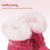 image:imageDREAM PAIRS Girls Toddler Snow Boots Slip Resistant Faux Fur Lined Mid Calf Little Kids Winter ShoesRose Red
