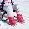 image:imageDREAM PAIRS Girls Toddler Snow Boots Slip Resistant Faux Fur Lined Mid Calf Little Kids Winter ShoesRose Red