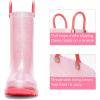 image:imageDREAM PAIRS Kids Rain Boots Glitter Boys Girls with Easyon Handles Sparkly Waterproof Boots Outdoor Playing Rain Boots UnisexChildPink