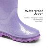 image:imageDREAM PAIRS Kids Rain Boots Glitter Boys Girls with Easyon Handles Sparkly Waterproof Boots Outdoor Playing Rain Boots UnisexChildPurple