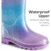 image:imageDREAM PAIRS Kids Rain Boots Glitter Boys Girls with Easyon Handles Sparkly Waterproof Boots Outdoor Playing Rain Boots UnisexChildPurplePinkBlue