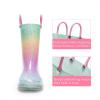 image:imageDREAM PAIRS Kids Rain Boots Glitter Boys Girls with Easyon Handles Sparkly Waterproof Boots Outdoor Playing Rain Boots UnisexChildRainbow