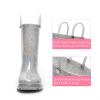 image:imageDREAM PAIRS Kids Rain Boots Glitter Boys Girls with Easyon Handles Sparkly Waterproof Boots Outdoor Playing Rain Boots UnisexChildSilver
