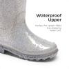 image:imageDREAM PAIRS Kids Rain Boots Glitter Boys Girls with Easyon Handles Sparkly Waterproof Boots Outdoor Playing Rain Boots UnisexChildSilver