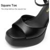 image:imageDREAM PAIRS Platform Heels for Women Square Toe Chunky High Heels Ankle Strap Sandals for Wedding Party Formal EventBlack
