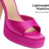 image:imageDREAM PAIRS Platform Heels for Women Square Toe Chunky High Heels Ankle Strap Sandals for Wedding Party Formal EventHot Pink