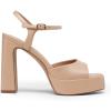 image:imageDREAM PAIRS Platform Heels for Women Square Toe Chunky High Heels Ankle Strap Sandals for Wedding Party Formal EventNude
