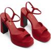 image:imageDREAM PAIRS Platform Heels for Women Square Toe Chunky High Heels Ankle Strap Sandals for Wedding Party Formal EventRed