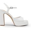 image:imageDREAM PAIRS Platform Heels for Women Square Toe Chunky High Heels Ankle Strap Sandals for Wedding Party Formal EventWhite
