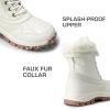 image:imageDREAM PAIRS Snow Boots for Women Waterproof Mid Calf Lace Up Duck Boots Warm Faux Fur FuzzyGo Bold Winter Boots for OutdoorBeige