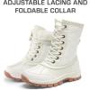 image:imageDREAM PAIRS Snow Boots for Women Waterproof Mid Calf Lace Up Duck Boots Warm Faux Fur FuzzyGo Bold Winter Boots for OutdoorBeige