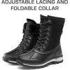 image:imageDREAM PAIRS Snow Boots for Women Waterproof Mid Calf Lace Up Duck Boots Warm Faux Fur FuzzyGo Bold Winter Boots for OutdoorBlack