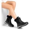 image:imageDREAM PAIRS Snow Boots for Women Waterproof Mid Calf Lace Up Duck Boots Warm Faux Fur FuzzyGo Bold Winter Boots for OutdoorBlack