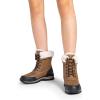 image:imageDREAM PAIRS Snow Boots for Women Waterproof Mid Calf Lace Up Duck Boots Warm Faux Fur FuzzyGo Bold Winter Boots for OutdoorChestnut