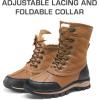 image:imageDREAM PAIRS Snow Boots for Women Waterproof Mid Calf Lace Up Duck Boots Warm Faux Fur FuzzyGo Bold Winter Boots for OutdoorChestnut