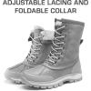 image:imageDREAM PAIRS Snow Boots for Women Waterproof Mid Calf Lace Up Duck Boots Warm Faux Fur FuzzyGo Bold Winter Boots for OutdoorLight Grey
