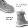 image:imageDREAM PAIRS Snow Boots for Women Waterproof Mid Calf Lace Up Duck Boots Warm Faux Fur FuzzyGo Bold Winter Boots for OutdoorLight Grey
