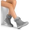image:imageDREAM PAIRS Snow Boots for Women Waterproof Mid Calf Lace Up Duck Boots Warm Faux Fur FuzzyGo Bold Winter Boots for OutdoorLight Grey