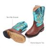 image:imageDREAM PAIRS Toddler Cowboy Boots Cowgirl Boots for Girls Square Toe Mid Calf Boys Western Fashion Riding Shoes for ToddlerLittle KidBig KidBlue