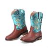 image:imageDREAM PAIRS Toddler Cowboy Boots Cowgirl Boots for Girls Square Toe Mid Calf Boys Western Fashion Riding Shoes for ToddlerLittle KidBig KidBlue