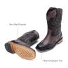 image:imageDREAM PAIRS Toddler Cowboy Boots Cowgirl Boots for Girls Square Toe Mid Calf Boys Western Fashion Riding Shoes for ToddlerLittle KidBig KidBrownBlack