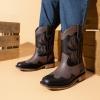 image:imageDREAM PAIRS Toddler Cowboy Boots Cowgirl Boots for Girls Square Toe Mid Calf Boys Western Fashion Riding Shoes for ToddlerLittle KidBig KidBrownBlack