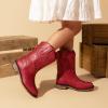 image:imageDREAM PAIRS Toddler Cowboy Boots Cowgirl Boots for Girls Square Toe Mid Calf Boys Western Fashion Riding Shoes for ToddlerLittle KidBig KidRed