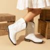 image:imageDREAM PAIRS Toddler Cowboy Boots Cowgirl Boots for Girls Square Toe Mid Calf Boys Western Fashion Riding Shoes for ToddlerLittle KidBig KidWhite