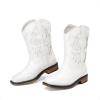 image:imageDREAM PAIRS Toddler Cowboy Boots Cowgirl Boots for Girls Square Toe Mid Calf Boys Western Fashion Riding Shoes for ToddlerLittle KidBig KidWhite