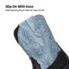 image:imageDREAM PAIRS Toddler Little Boys Girls Cowboy Boots Kids Western Square Toe Riding Mid Calf BootsBlueBlack