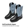 image:imageDREAM PAIRS Toddler Little Boys Girls Cowboy Boots Kids Western Square Toe Riding Mid Calf BootsBlueBlack