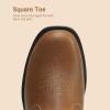 image:imageDREAM PAIRS Toddler Little Boys Girls Cowboy Boots Kids Western Square Toe Riding Mid Calf BootsBrown