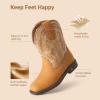 image:imageDREAM PAIRS Toddler Little Boys Girls Cowboy Boots Kids Western Square Toe Riding Mid Calf BootsCamelLight Brown