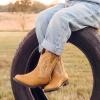 image:imageDREAM PAIRS Toddler Little Boys Girls Cowboy Boots Kids Western Square Toe Riding Mid Calf BootsCamelLight Brown
