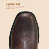 image:imageDREAM PAIRS Toddler Little Boys Girls Cowboy Boots Kids Western Square Toe Riding Mid Calf BootsDark BrownBlack