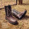 image:imageDREAM PAIRS Toddler Little Boys Girls Cowboy Boots Kids Western Square Toe Riding Mid Calf BootsDark BrownBlack