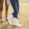 image:imageDREAM PAIRS Toddler Little Boys Girls Cowboy Boots Kids Western Square Toe Riding Mid Calf BootsWhite