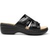 image:imageDREAM PAIRS Women Arch Support Slide Sandals Adjustable Straps Slip On Wedge Sandals Casual Comfort Lightweight Flat SlidesBlack