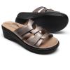 image:imageDREAM PAIRS Women Arch Support Slide Sandals Adjustable Straps Slip On Wedge Sandals Casual Comfort Lightweight Flat SlidesBronze