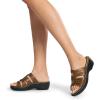 image:imageDREAM PAIRS Women Arch Support Slide Sandals Adjustable Straps Slip On Wedge Sandals Casual Comfort Lightweight Flat SlidesBrown