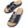 image:imageDREAM PAIRS Women Arch Support Slide Sandals Adjustable Straps Slip On Wedge Sandals Casual Comfort Lightweight Flat SlidesNavy
