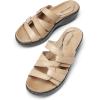 image:imageDREAM PAIRS Women Arch Support Slide Sandals Adjustable Straps Slip On Wedge Sandals Casual Comfort Lightweight Flat SlidesNude