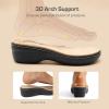 image:imageDREAM PAIRS Women Arch Support Slide Sandals Adjustable Straps Slip On Wedge Sandals Casual Comfort Lightweight Flat SlidesWhite
