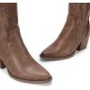 image:imageDREAM PAIRS Womens Cowboy Boots Wide Calf Comfortable Pull On Zipper Chunky Heel Pointed Toe Embroidered Western Cowgirl Knee High Boots Ladies Retro Tall BootLight Brown